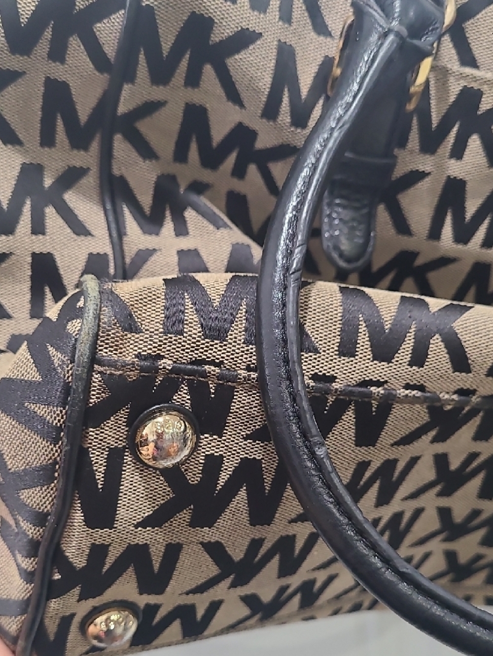 Michael Kors Brown and Black MK Signature Tote - Picture 8 of 10